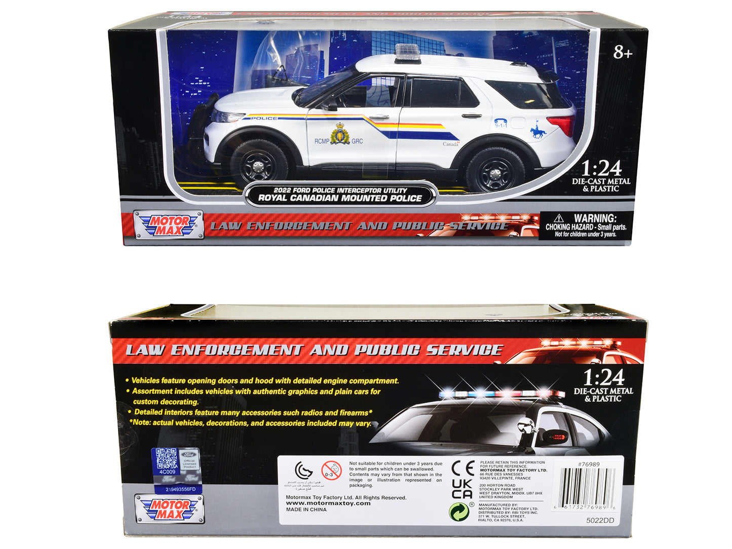2022 Ford Police Interceptor Utility "RCMP (Royal Canadian Mounted Police)" White 1/24 Diecast Model Car by Motormax <h2>2022 Motormax</h2> <p>High-quality perfect for collectors and enthusiasts. Feat
