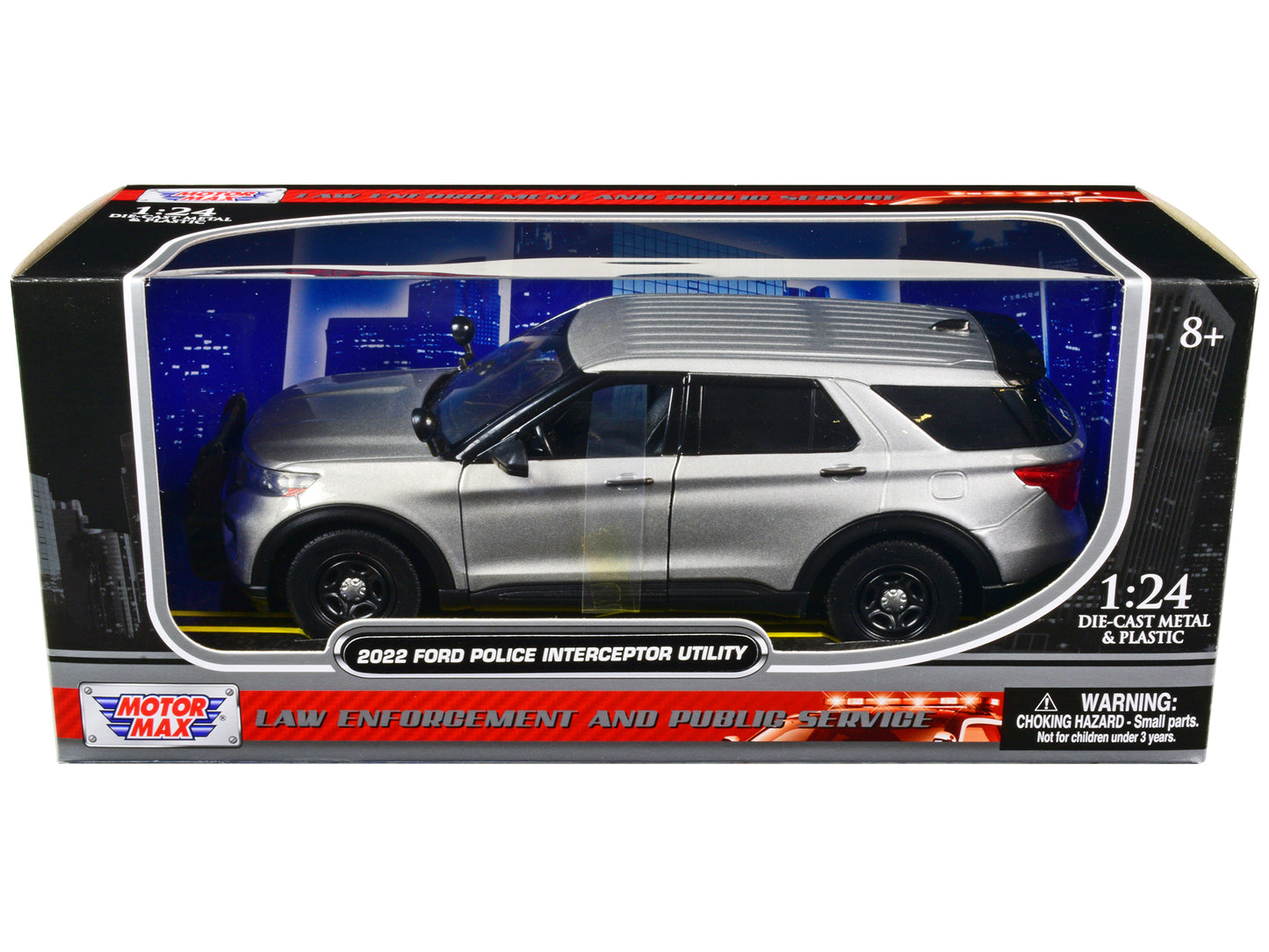 2022 Ford Police Interceptor Utility Unmarked Slick-Top Silver 1/24 Diecast Model Car by Motormax <h2>2022 Motormax</h2> <p>High-quality perfect for collectors and enthusiasts. Features detailed inter