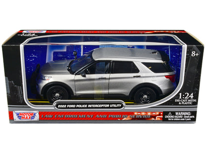 2022 Ford Police Interceptor Utility Unmarked Slick-Top Silver 1/24 Diecast Model Car by Motormax <h2>2022 Motormax</h2> <p>High-quality perfect for collectors and enthusiasts. Features detailed inter