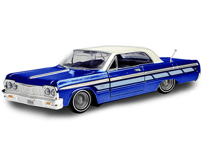 1964 Chevrolet Impala Lowrider Hard Top Candy Blue Metallic with Cream "Get Low" Series 1/24 Diecast Model Car by Motormax <h2>1964 Motormax</h2> <p>High-quality perfect for collectors and enthusiasts