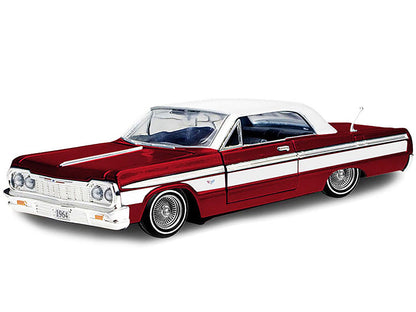 1964 Chevrolet Impala Lowrider Hard Top Candy Red Metallic with White "Get Low" Series 1/24 Diecast Model Car by Motormax <h2>1964 Motormax</h2> <p>High-quality perfect for collectors and enthusiasts.