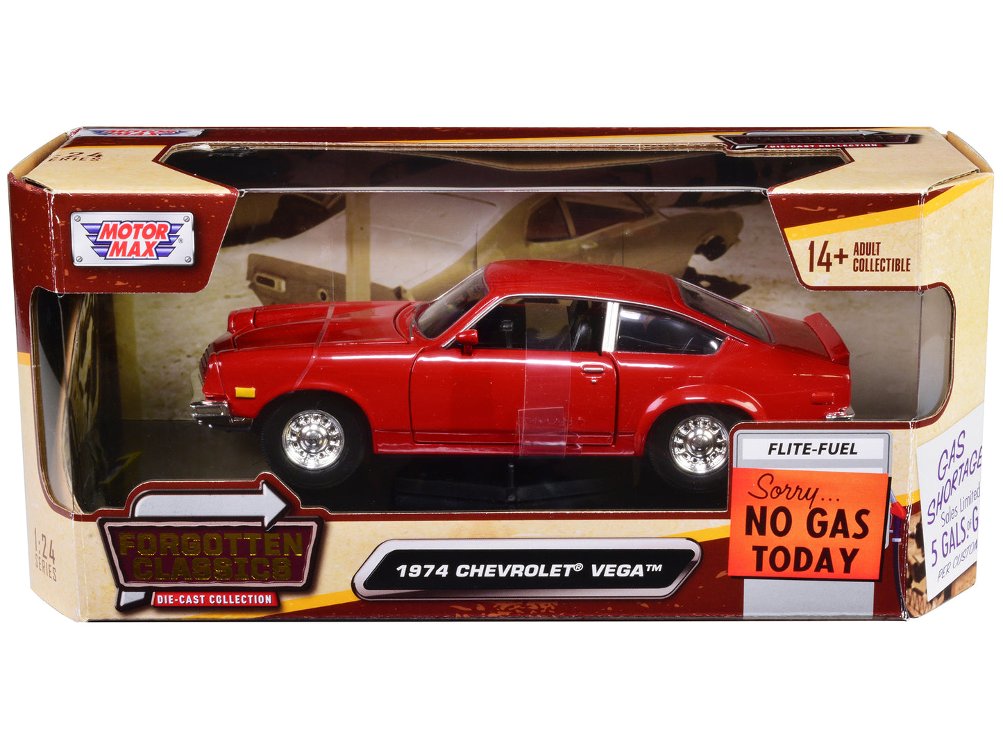 1974 Chevrolet Vega Red "Forgotten Classics" Series 1/24 Diecast Model Car by Motormax <h2>1974 Motormax</h2> <p>High-quality perfect for collectors and enthusiasts. Features detailed interior exterio