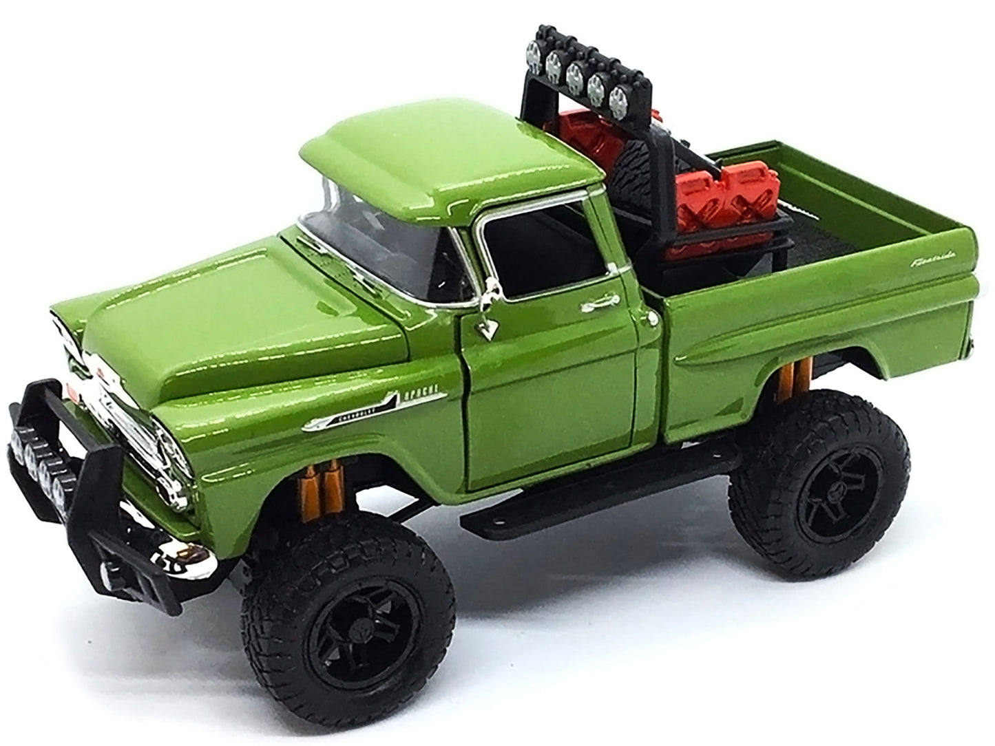 1958 Chevrolet Apache Fleetside Pickup Truck Off Road Green 1/24 Diecast Model by Motormax <h2>1958 Motormax</h2> <p>High-quality car perfect for collectors and enthusiasts. Features detailed interior
