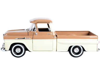 1958 Chevrolet Apache Fleetside Pickup Truck Brown and Beige 1/24 Diecast Model Car by Motormax <h2>1958 Motormax</h2> <p>High-quality perfect for collectors enthusiasts. Features detailed interior ex