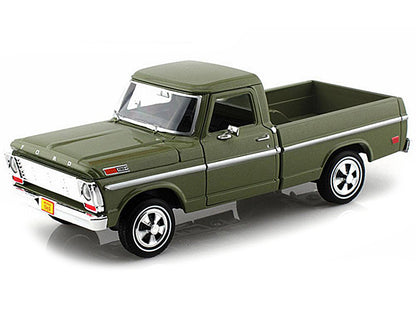 1969 Ford F-100 Pickup Truck Green 1/24 Diecast Model Car by Motormax <h2>1969 Motormax</h2> <p>High-quality perfect for collectors and enthusiasts. Features detailed interior exterior craftsmanship,
