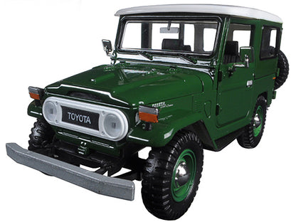Toyota FJ40 Dark Green with White Top 1/24 Diecast Model Car by Motormax <h2>Toyota Motormax</h2> <p>High-quality perfect for collectors and enthusiasts. Features detailed interior exterior craftsmans