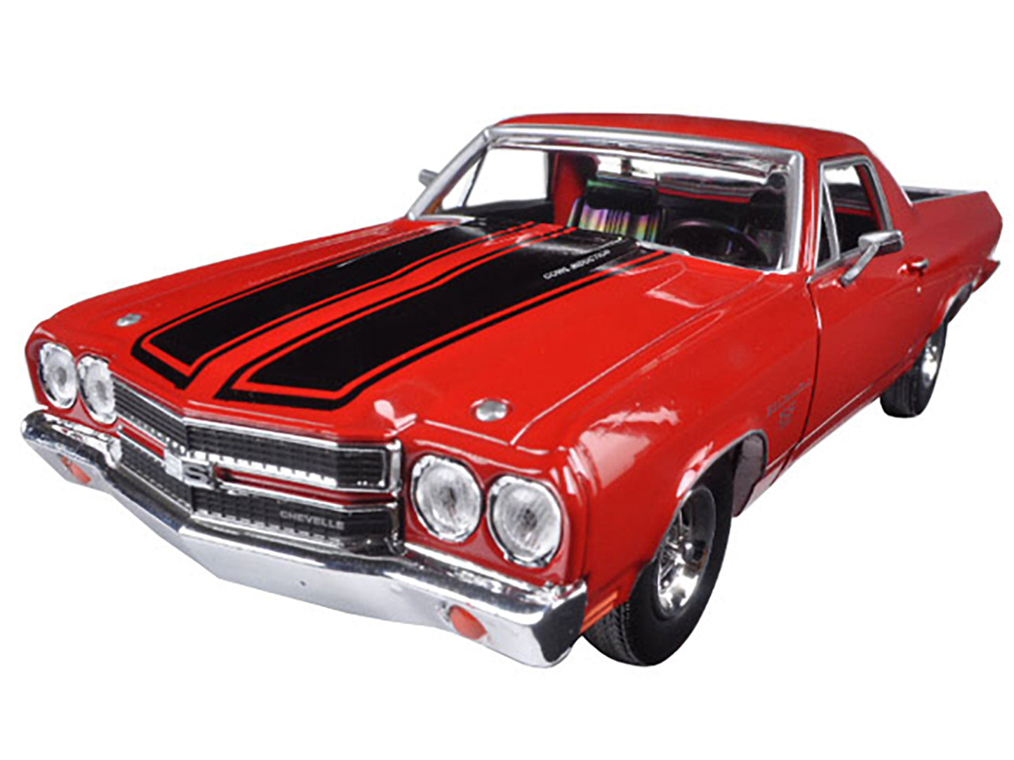 1970 Chevrolet El Camino SS 396 Red with Black Stripes 1/24 Diecast Model Car by Motormax <h2>1970 Motormax</h2> <p>High-quality perfect for collectors and enthusiasts. Features detailed interior exte