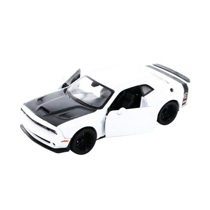 2018 Dodge Challenger SRT Hellcat Widebody White with Black Hood 1/24 Diecast Model Car by Motormax <h2>2018 Motormax</h2> <p>High-quality perfect for collectors and enthusiasts. Features detailed int