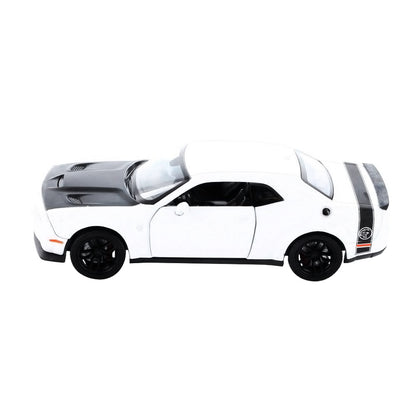 2018 Dodge Challenger SRT Hellcat Widebody White with Black Hood 1/24 Diecast Model Car by Motormax <h2>2018 Motormax</h2> <p>High-quality perfect for collectors and enthusiasts. Features detailed int