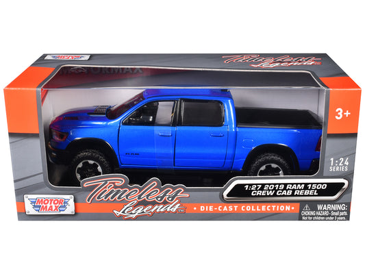 2019 RAM Rebel 1500 Crew Cab Pickup Truck Blue Metallic "American Classics" Series 1/24-1/27 Diecast Model Car by Motormax <h2>2019 Motormax</h2> <p>High-quality perfect for collectors and enthusiasts