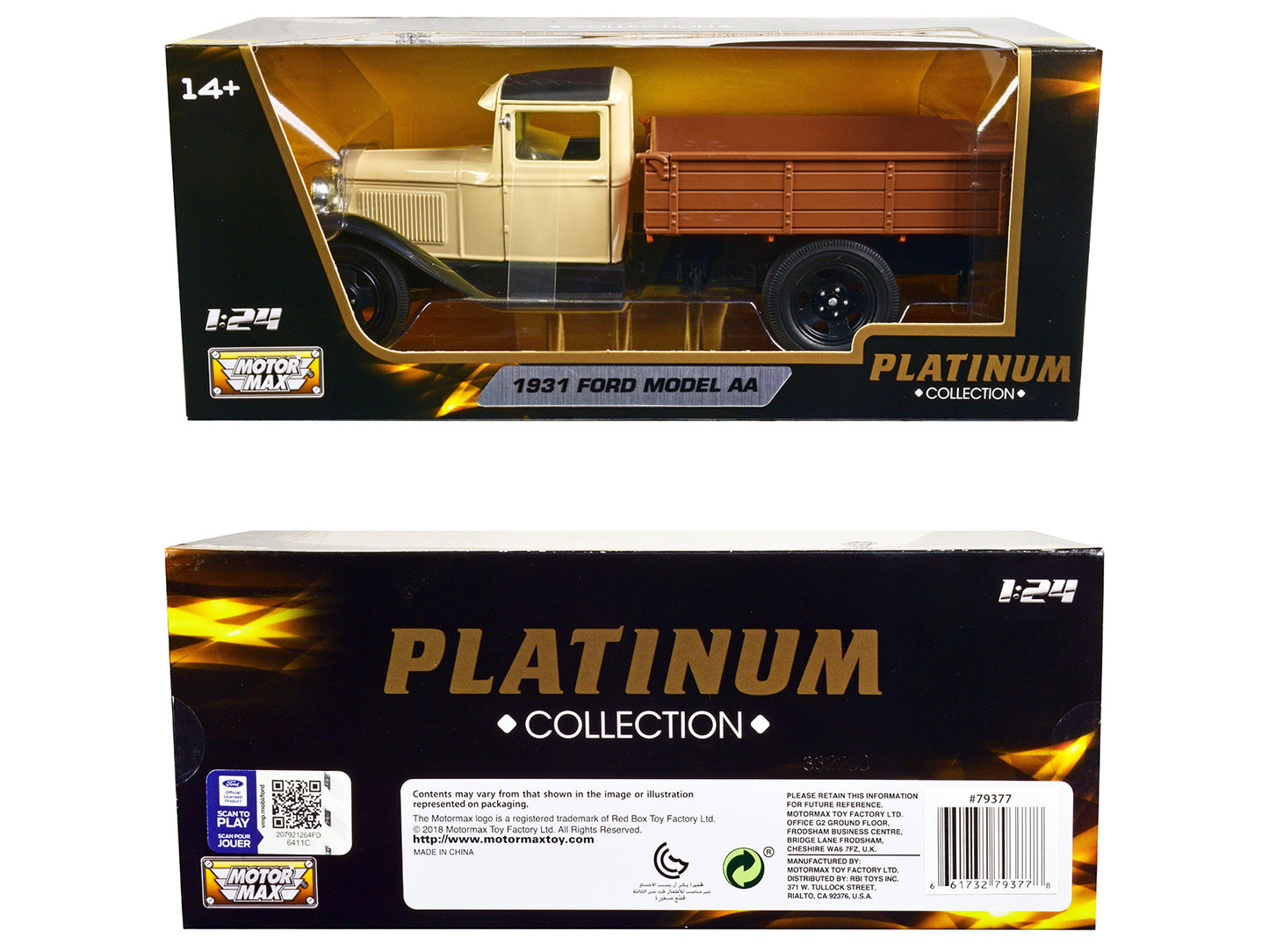 1931 Ford Model AA Pickup Truck Cream and Black "Platinum Collection" Series 1/24 Diecast Car by Motormax <h2>1931 Motormax</h2> <p>High-quality perfect for collectors enthusiasts. Features detailed i