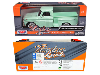 1966 GMC C1000 Fenderside Pickup Truck Light Green "Timeless Legends" Series 1/24 Diecast Model Car by Motormax <h2>1966 Motormax</h2> <p>High-quality perfect for collectors and enthusiasts. Features