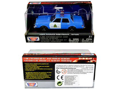 1983 Dodge Diplomat "Royal Canadian Mounted Police" (RCMP) Light Blue and White 1/43 Diecast Model Car by Motormax <h2>1983 Motormax</h2> <p>High-quality perfect for collectors enthusiasts. Features d