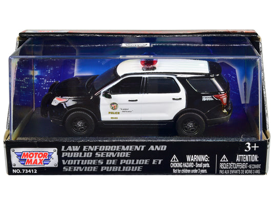 2015 Ford Police Interceptor Utility Black and White "LAPD (Los Angeles Department)" 1/43 Diecast Model Car by Motormax <h2>2015 Motormax</h2> <p>High-quality perfect for collectors enthusiasts. Featu
