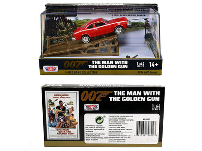 1974 AMC Hornet Red with White Stripes James Bond 007 "The Man the Golden Gun" (1974) Movie Display 1/64 Diecast Model Car by Motormax <h2>1974 Motormax</h2> <p>High-quality perfect for collectors and