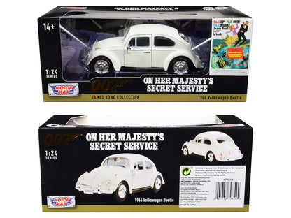 1966 Volkswagen Beetle White James Bond 007 "On Her Majesty's Secret Service" (1969) Movie "James Collection" Series 1/24 Diecast Model Car by Motormax <h2>1966 Motormax</h2> <p>High-quality perfect f