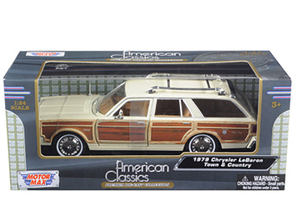 1979 Chrysler Lebaron Town & Country Cream 1/24 Diecast Model Car by Motormax <h2>1979 Motormax</h2> <p>High-quality perfect for collectors and enthusiasts. Features detailed interior exterior craftsm