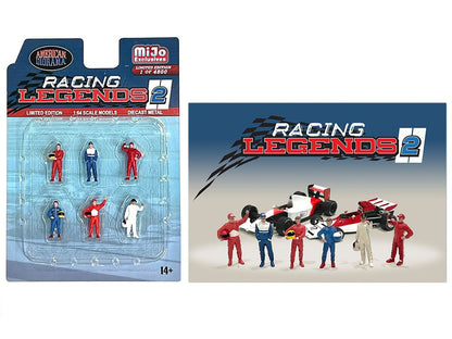 "Racing Legends 2" 6 piece Diecast Set (6 Driver Figures) Limited Edition to 4800 pieces Worldwide for 1/64 Scale Models by American Diorama <h2>"Racing Diorama</h2> <p>High-quality model car perfect