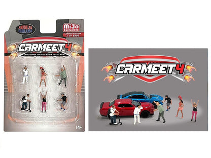 "Car Meet 4" 6 piece Diecast Figure Set for 1/64 Scale Models by American Diorama <h2>"Car Diorama</h2> <p>High-quality model car perfect collectors and enthusiasts. Features detailed interior exterio