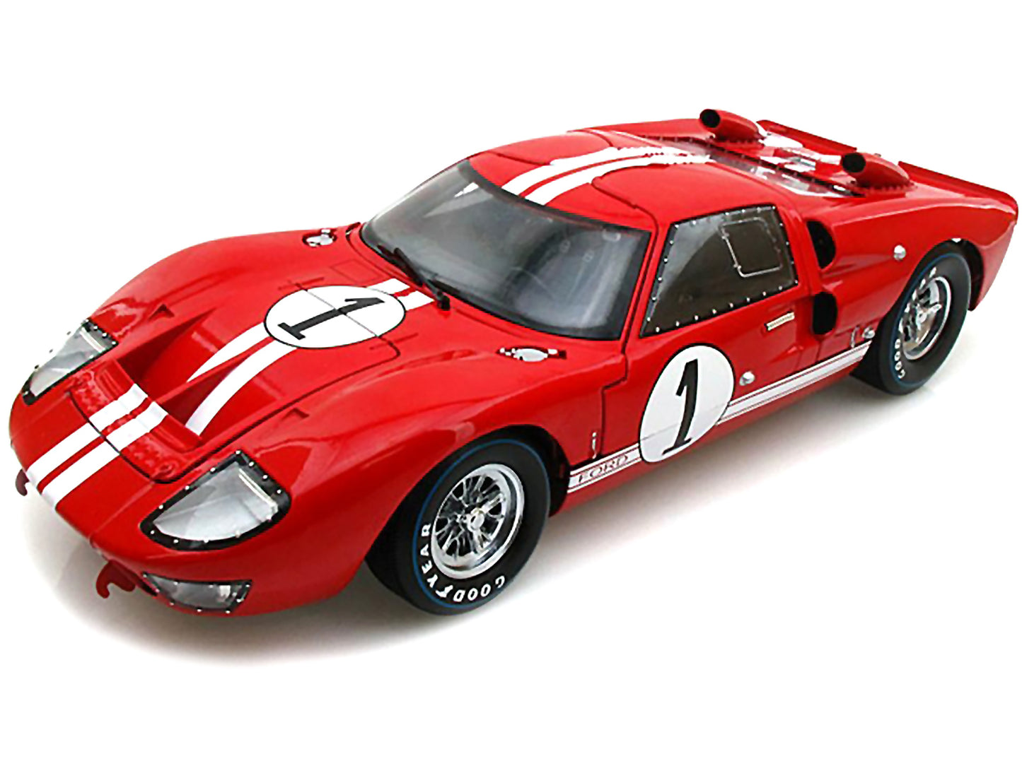 1966 Ford GT-40 MK 2 Red #1 1/18 Diecast Model Car by Shelby Collectibles
