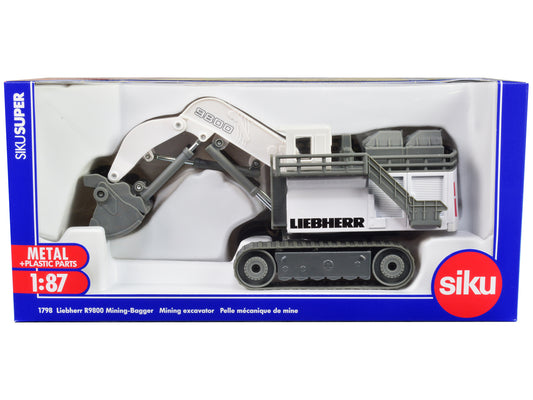 Liebherr R9800 Mining Excavator White and Gray 1/87 (HO) T&y Diecast Model by Siku