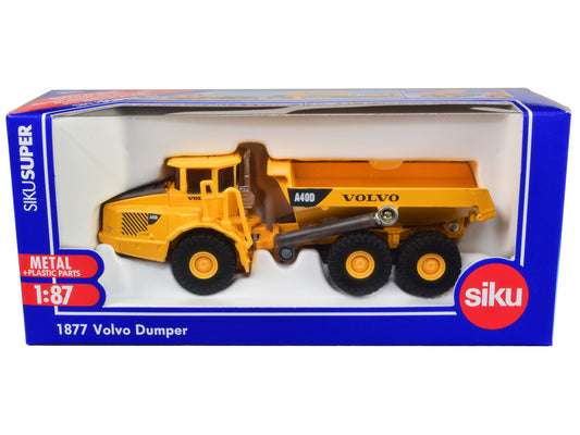 Volvo A40D Dump Truck Yellow 1/87 (HO) T&y Diecast Model by Siku