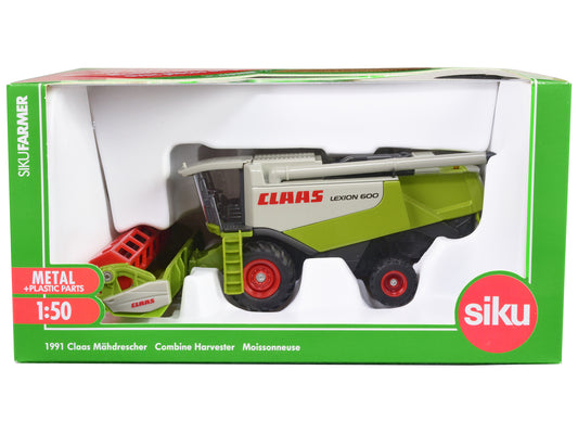 Claas Lexion 600 Combine Harvester Green and Gray 1/50 T&y Diecast Model by Siku